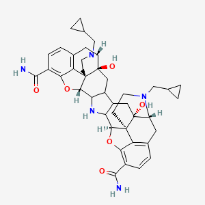 (1S,2S,7S,8R,12S,20R,24R,32R)-9,33-bis(cyclopropylmethyl)-2,7-dihydroxy-19,25-dioxa-9,22,33-triazaundecacyclo[24.9.1.1^{8,14}.0^{1,24}.0^{2,32}.0^{4,23}.0^{5,21}.0^{7,12}.0^{12,20}.0^{13,18}.0^{30,36}]heptatriaconta-13(18),14,16,26(36),27,29-hexaene-17,27-dicarboxamide