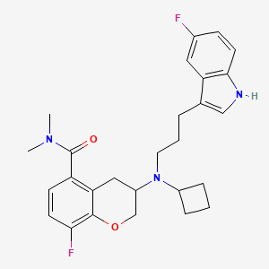 3-{Cyclobutyl[3-(5-fluoro-1H-indol-3-yl)propyl]amino}-8-fluoro-N,N-dimethylchromane-5-carboxamide