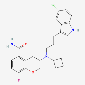 3-[[3-(5-Chloro-1H-indol-3-yl)propyl](cyclobutyl)amino]-8-fluorochromane-5-carboxamide