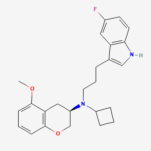 molecular formula C25H29FN2O2 B10792463 (3R)-(-)-N-Cyclobutyl-N-[3-(5-fluoro-1H-indol-3-yl)propyl]-5-methoxychroman-3-amine 