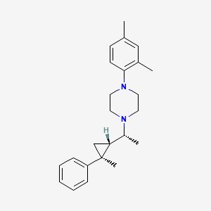 molecular formula C24H32N2 B10792504 1-(2,4-dimethylphenyl)-4-[(1R)-1-[(1S,2S)-2-methyl-2-phenylcyclopropyl]ethyl]piperazine 