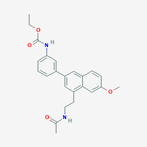 molecular formula C24H26N2O4 B10792514 N-[2-(3-(3-Ethoxycarbonylaminophenyl)-7-methoxynaphth-1-yl)ethyl]acetamide 