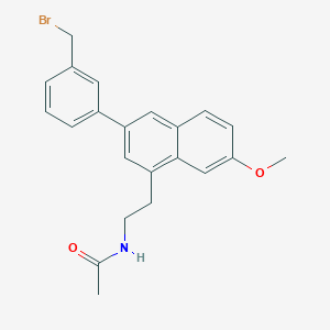 molecular formula C22H22BrNO2 B10792549 N-[2-(3-(3-Bromomethylphenyl)-7-methoxynaphth-1-yl)ethyl]acetamide 