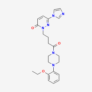 molecular formula C23H28N6O3 B10792554 2-(4-(4-(2-ethoxyphenyl)piperazin-1-yl)-4-oxobutyl)-6-(1H-imidazol-1-yl)pyridazin-3(2H)-one 