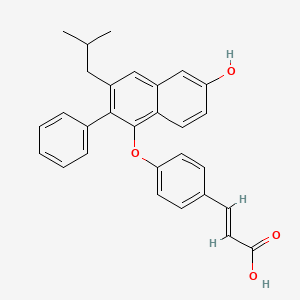 molecular formula C29H26O4 B10792558 3-(4-(6-Hydroxy-3-isobutyl-2-phenylnaphthalen-1-yloxy)phenyl)acrylic acid 