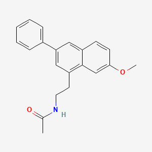 molecular formula C21H21NO2 B10792569 N-[2-(3-phenyl-7-methoxynaphth-1-yl)ethyl] acetamide 