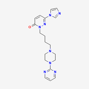 molecular formula C19H24N8O B10792572 6-(1H-imidazol-1-yl)-2-(4-(4-(pyrimidin-2-yl)piperazin-1-yl)butyl)pyridazin-3(2H)-one 