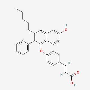 3-(4-(6-Hydroxy-3-pentyl-2-phenylnaphthalen-1-yloxy)phenyl)acrylic acid