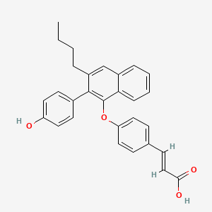 molecular formula C29H26O4 B10792579 3-(4-(3-Butyl-2-(4-hydroxyphenyl)naphthalen-1-yloxy)phenyl)acrylic acid 