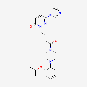 molecular formula C24H30N6O3 B10792593 6-(1H-imidazol-1-yl)-2-(4-(4-(2-isopropoxyphenyl)piperazin-1-yl)-4-oxobutyl)pyridazin-3(2H)-one 