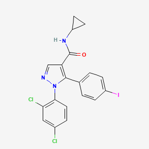 molecular formula C19H14Cl2IN3O B10792594 N-Cyclopropyl-1-(2,4-dichlorophenyl)-5-(4-iodophenyl)-1H-pyrazole-4-carboxamide 