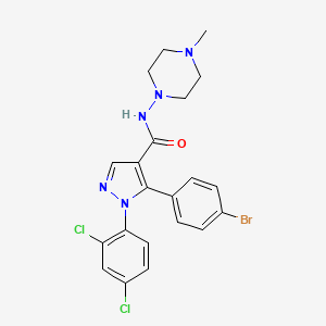 molecular formula C21H20BrCl2N5O B10792596 5-(4-Bromophenyl)-1-(2,4-dichlorophenyl)-N-(4-methylpiperazin-1-yl)-1H-pyrazole-4-carboxamide 