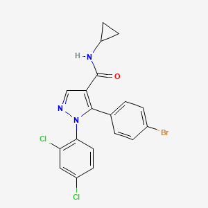 molecular formula C19H14BrCl2N3O B10792611 5-(4-Bromophenyl)-N-cyclopropyl-1-(2,4-dichlorophenyl)-1H-pyrazole-4-carboxamide 