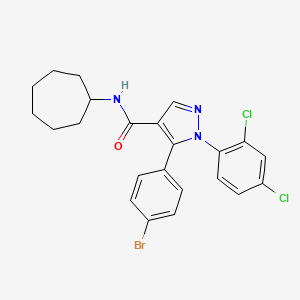 molecular formula C23H22BrCl2N3O B10792626 5-(4-Bromophenyl)-N-cycloheptyl-1-(2,4-dichlorophenyl)-1H-pyrazole-4-carboxamide 