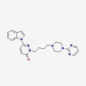 molecular formula C24H27N7O B10792627 6-(1H-indol-1-yl)-2-(4-(4-(pyrimidin-2-yl)piperazin-1-yl)butyl)pyridazin-3(2H)-one 