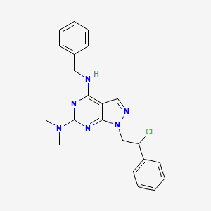 molecular formula C22H23ClN6 B10792637 N4-benzyl-1-(2-chloro-2-phenylethyl)-N6,N6-dimethyl-1H-pyrazolo[3,4-d]pyrimidine-4,6-diamine 