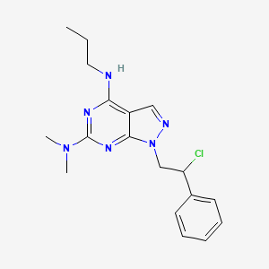 1-(2-chloro-2-phenylethyl)-N6,N6-dimethyl-N4-propyl-1H-pyrazolo[3,4-d]pyrimidine-4,6-diamine