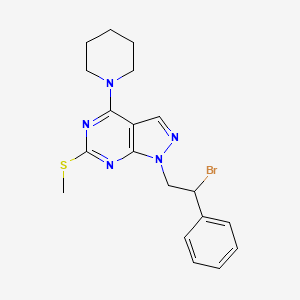 1-(2-bromo-2-phenylethyl)-6-(methylthio)-4-(piperidin-1-yl)-1H-pyrazolo[3,4-d]pyrimidine