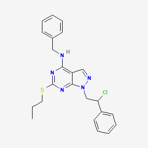 molecular formula C23H24ClN5S B10792669 N-benzyl-1-(2-chloro-2-phenylethyl)-6-(propylthio)-1H-pyrazolo[3,4-d]pyrimidin-4-amine 