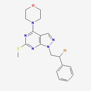 4-(1-(2-bromo-2-phenylethyl)-6-(methylthio)-1H-pyrazolo[3,4-d]pyrimidin-4-yl)morpholine