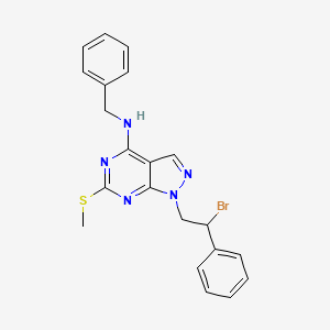 molecular formula C21H20BrN5S B10792683 N-benzyl-1-(2-bromo-2-phenylethyl)-6-(methylthio)-1H-pyrazolo[3,4-d]pyrimidin-4-amine 