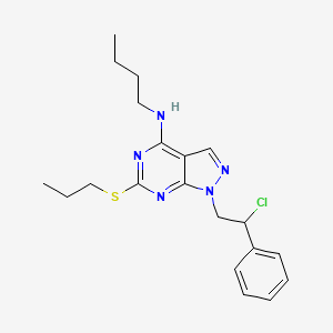 molecular formula C20H26ClN5S B10792687 N-butyl-1-(2-chloro-2-phenylethyl)-6-(propylthio)-1H-pyrazolo[3,4-d]pyrimidin-4-amine 