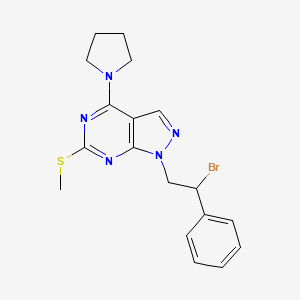 1-(2-bromo-2-phenylethyl)-6-(methylthio)-4-(pyrrolidin-1-yl)-1H-pyrazolo[3,4-d]pyrimidine