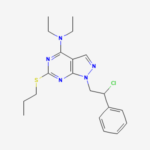 1-(2-chloro-2-phenylethyl)-N,N-diethyl-6-(propylthio)-1H-pyrazolo[3,4-d]pyrimidin-4-amine