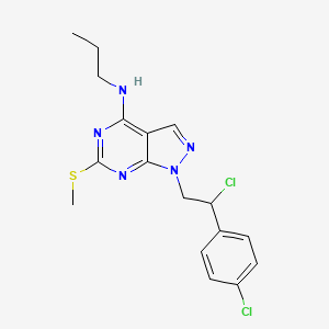 1-(2-chloro-2-(4-chlorophenyl)ethyl)-6-(methylthio)-N-propyl-1H-pyrazolo[3,4-d]pyrimidin-4-amine