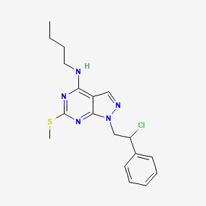 molecular formula C18H22ClN5S B10792695 N-butyl-1-(2-chloro-2-phenyl-ethyl)-6-methylsulfanyl-pyrazolo[3,4-d]pyrimidin-4-amine 