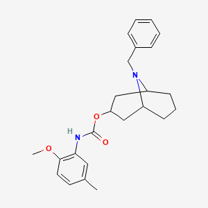 molecular formula C24H30N2O3 B10792716 9-Benzyl-9-azabicyclo[3.3.1]nonan-3-yl 2-methoxy-5-methylphenylcarbamate 