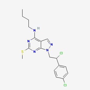 N-butyl-1-(2-chloro-2-(4-chlorophenyl)ethyl)-6-(methylthio)-1H-pyrazolo[3,4-d]pyrimidin-4-amine