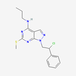 1-(2-chloro-2-phenyl-ethyl)-6-methylsulfanyl-N-propyl-pyrazolo[3,4-d]pyrimidin-4-amine