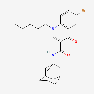 molecular formula C25H31BrN2O2 B10792747 N-(Adamant-1-yl)-6-bromo-4-oxo-1-pentyl-1,4-dihydroquinoline-3-carboxamide 