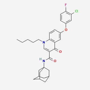 N-(Adamant-1-yl)-6-(3-chloro-4-fluorophenoxy)-4-oxo-1-pentyl-1,4-dihydroquinoline-3-carboxamide