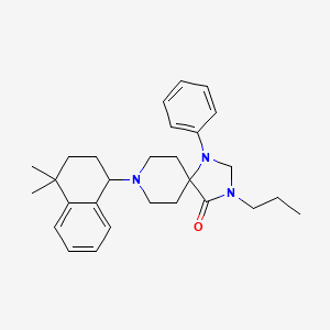 molecular formula C28H37N3O B10792783 8-(4,4-Dimethyl-1,2,3,4-tetrahydronaphthalen-1-yl)-1-phenyl-3-propyl-1,3,8-triazaspiro[4.5]decan-4-one 