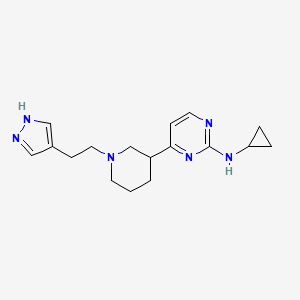 4-(1-(2-(1H-pyrazol-4-yl)ethyl)piperidin-3-yl)-N-cyclopropylpyrimidin-2-amine