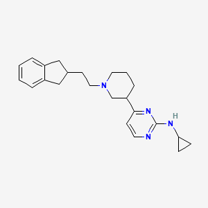 N-cyclopropyl-4-(1-(2-(2,3-dihydro-1H-inden-2-yl)ethyl)piperidin-3-yl)pyrimidin-2-amine