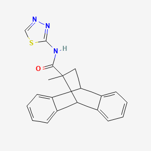 molecular formula C20H17N3OS B10792826 15-methyl-N-(1,3,4-thiadiazol-2-yl)tetracyclo[6.6.2.0^{2,7}.0^{9,14}]hexadeca-2,4,6,9(14),10,12-hexaene-15-carboxamide 