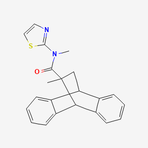 molecular formula C22H20N2OS B10792865 N,15-dimethyl-N-(1,3-thiazol-2-yl)tetracyclo[6.6.2.0^{2,7}.0^{9,14}]hexadeca-2,4,6,9(14),10,12-hexaene-15-carboxamide 