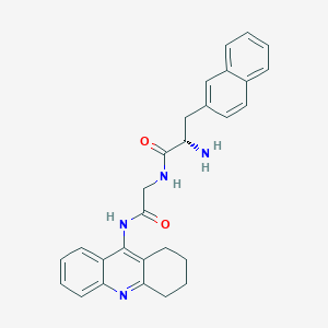 molecular formula C28H28N4O2 B10792915 (S)-2-amino-3-(naphthalen-2-yl)-N-(2-oxo-2-(1,2,3,4-tetrahydroacridin-9-ylamino)ethyl)propanamide 