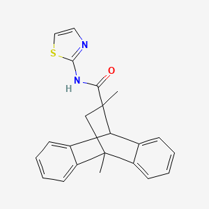 molecular formula C22H20N2OS B10792927 8,15-dimethyl-N-(1,3-thiazol-2-yl)tetracyclo[6.6.2.0^{2,7}.0^{9,14}]hexadeca-2,4,6,9(14),10,12-hexaene-15-carboxamide 