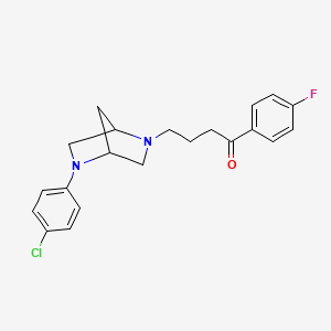 molecular formula C21H22ClFN2O B10793047 4-[5-(4-Chloro-phenyl)-2,5-diaza-bicyclo[2.2.1]hept-2-yl]-1-(4-fluoro-phenyl)-butan-1-one 