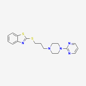 molecular formula C18H21N5S2 B10793061 2-[[3-[4-(Pyrimidin-2-yl)-1-piperazinyl]propyl]thio]benzothiazole 