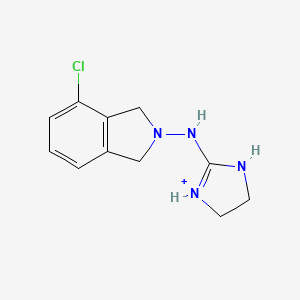 molecular formula C11H14ClN4+ B10793082 2-(4-Chloro-1,3-dihydro-isoindol-2-ylamino)-4,5-dihydro-3H-imidazol-1-ium 