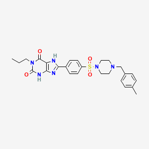 8-(4-(4-(4-Methylbenzyl)piperazine-1-sulfonyl)phenyl)-1-propyl-3,7-dihydropurine-2,6-dione