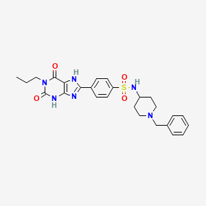 molecular formula C26H30N6O4S B10793127 N-(1-Benzylpiperidin-4-yl)-4-(2,6-dioxo-1-propyl-2,3,6,7-tetrahydro-1H-purin-8-yl)benzenesulfonamide 