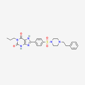 8-(4-(4-Phenethylpiperazine-1-sulfonyl)phenyl)-1-propyl-3,7-dihydropurine-2,6-dione