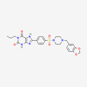 8-(4-(4-Benzo[1,3]dioxol-5-ylmethylpiperazine-1-sulfonyl)phenyl)-1-propyl-3,7-dihydropurine-2,6-dione