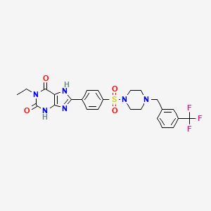 1-Ethyl-8-(4-(4-(3-trifluoromethylbenzyl)piperazine-1-sulfonyl)phenyl)-3,7-dihydropurine-2,6-dione